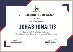 NT brokerio sertifikato pavyzdys
